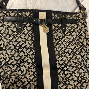 Tommy Hilfiger Black and Cream Shoulder Bag